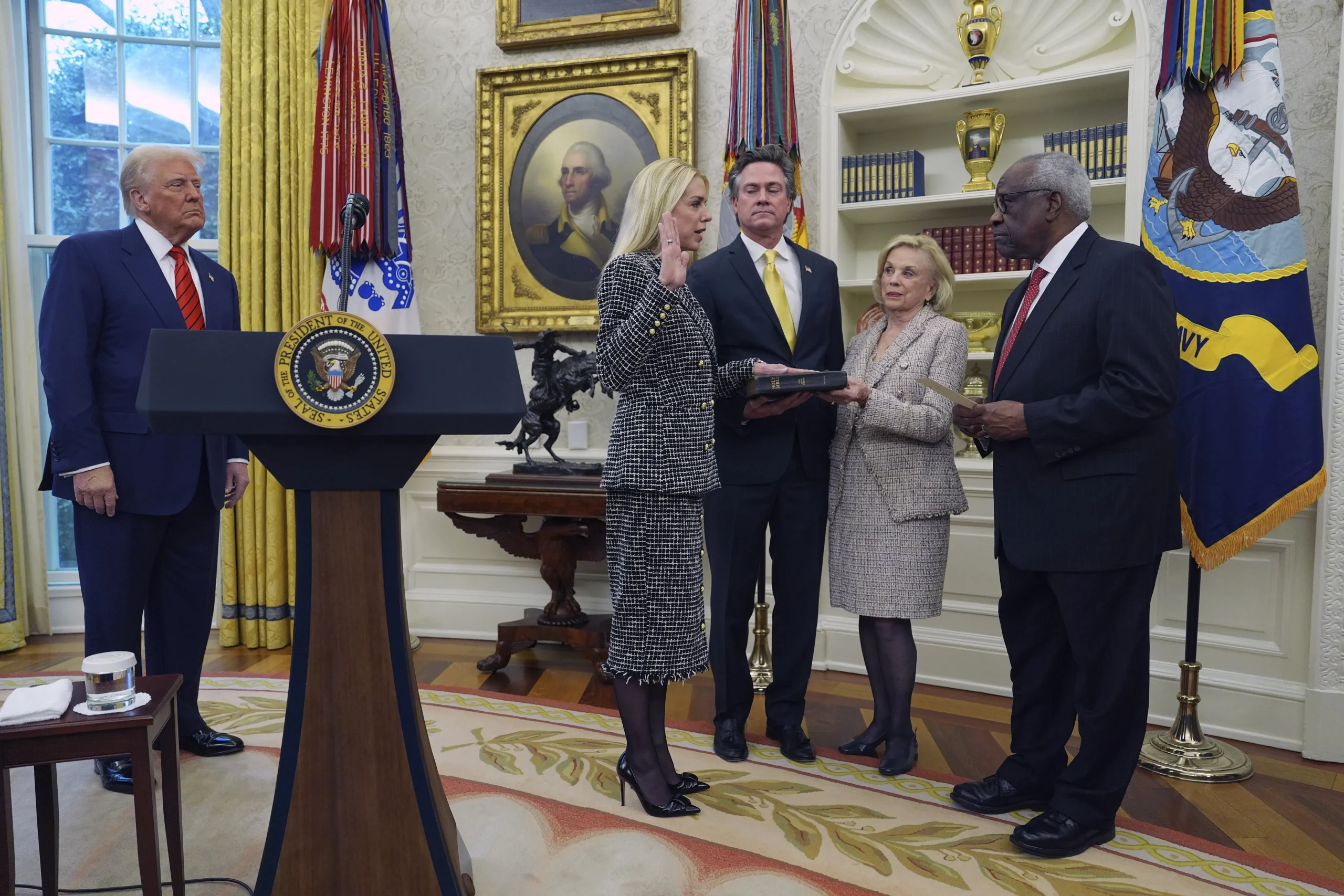 Pam Bondi is sworn in as attorney general as the Justice Department ...