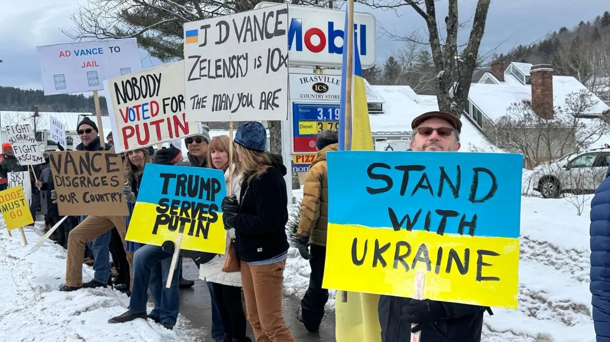 Crowds protest near Vermont ski resort where JD Vance planned vacation